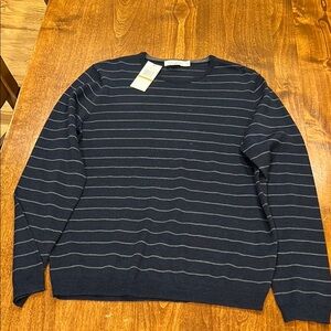 Men's Navy Striped Sweater